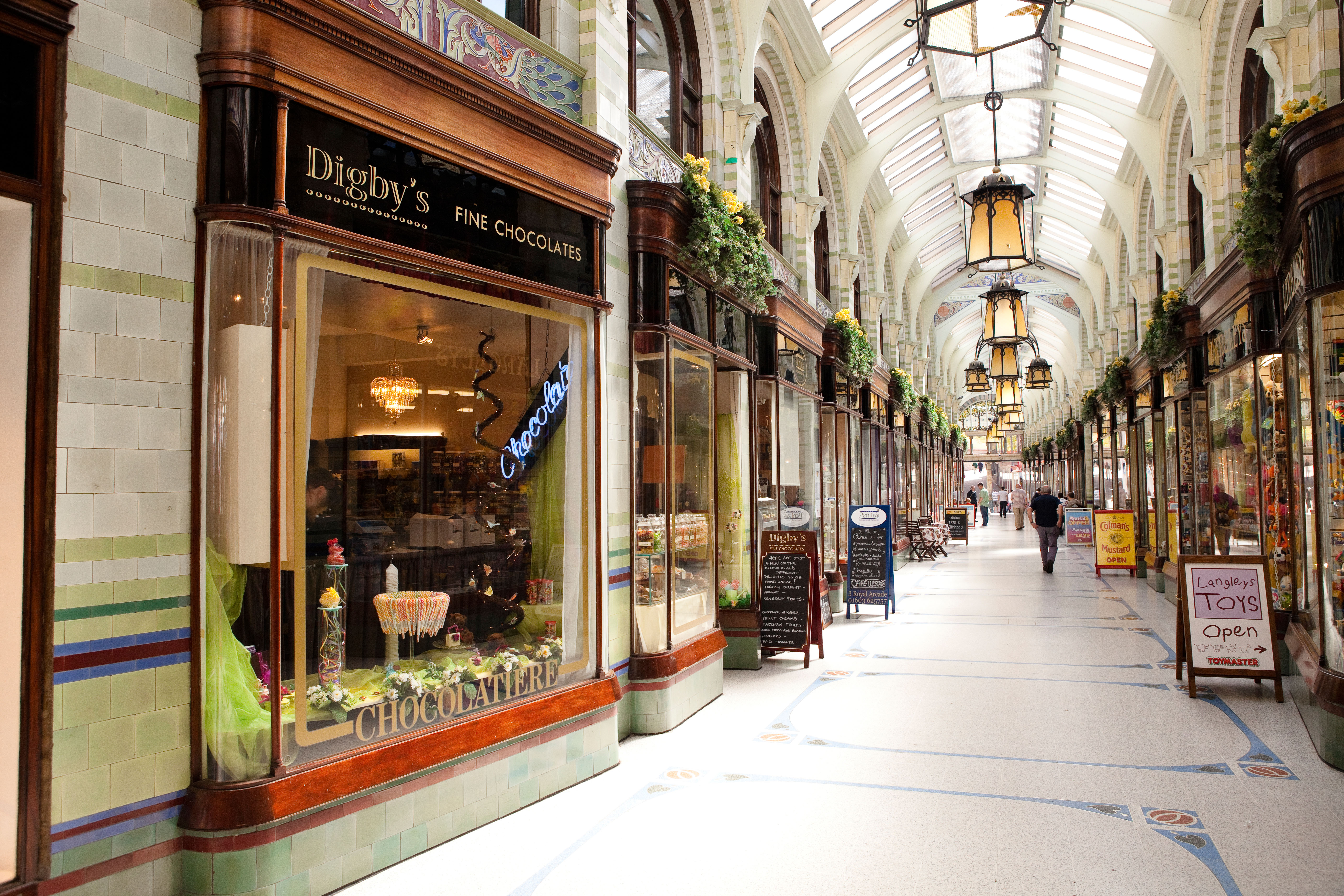 The Art Nouveau Royal Arcade in Norwich city centre.